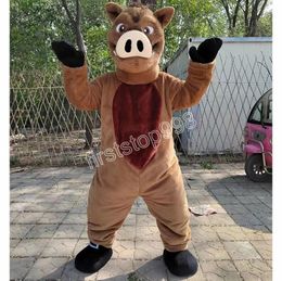 2024 Super Cute wild boar pig Mascot Costume Birthday Party Christmas costume Ad Apparel halloween Theme Clothing