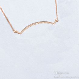 Necklace Designer Jewellery Luxury gift Diamond fashion Gold Platinum Rose Smile pendant necklaces adult for women s925 trendy peson336R