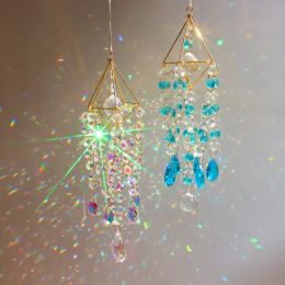 Necklaces New Crystal Wind Chimes Hanging Prisms Light Chaser Catcher Window Curtain Jewellery Pendant Chandelier Home Garden Car Room Decor