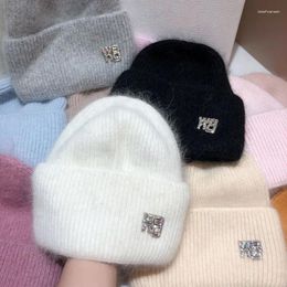 Berets Winter Warm Hair Knitted Hat Thickened Soft Pullover Fashion Trend Men's Women's Ear Protection Wool MX0119