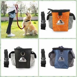 Dog Apparel Large Capacity Treat Bag With Poop Hole Adjustable Strap Training Pouch Water Proof Oxford Snack