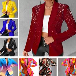 Temperamento di moda femminile Nuova giacca casual giacca perle stampate belle blazer da donna multi-stile