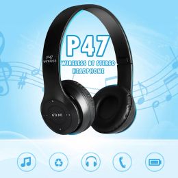 Headphone/Headset P47 Wireless Stereo Headset Noise Cancelling BluetoothCompatible 5.0 Game Headset Card Mp3 Player Builtin Mic for Smartphone