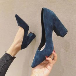 Dress Shoes Thick Heels High Women's Career Work Shallow Mouth Pointed All Spring And Autumn Single Women