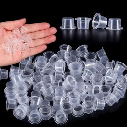 Inks 1000 PCS Plastic Disposable Microblading Tattoo Ink Cups S/M/L Silicone Permanent Makeup Pigment Clear Holder Container Cap Bulk