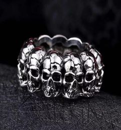 HIP hop jewelry 925 silver style motorcyle biker stainless steel skull ring for 2112310