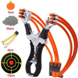 Hunting Slingshots High Quality Outdoor Hunting Shooting Alloy Slingshot with Quality Rubber Band Professional Shooting Game Catapult YQ240226