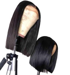 Fashion Dign 8 Inch Lace Front Closure Short Wig Wholale Straight Human Hair Bob Peruvian Wigs24841912279768