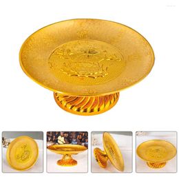 Bowls Sacrificial Offering Fruit Plate Golden Lotus Design Temple Sacrifice Tray