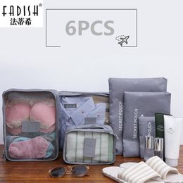 Duffel Bags 6pcs set Travel Accessories Fashion Waterproof Polyester Men And Women Packing Organizer2367