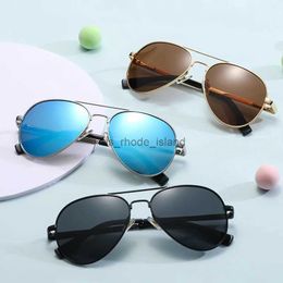 Sunglasses Frames 2024 New European and American Fashion Childrens Sunglasses Colorful Polarized Metal Sunglasses Personalized Toad