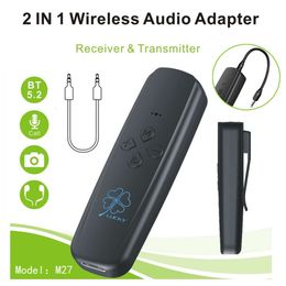 5.2 Bluetooth Receiver 2-in-1 Car Mounted 3.5 TV Computer Aircraft Audio Transmitter Adapter