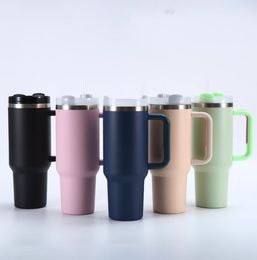 40oz 20 Colours Portable Stainless Steel Tumblers Cups Lid and Straw Car Mugs Vacuum Insulated Water Bottles