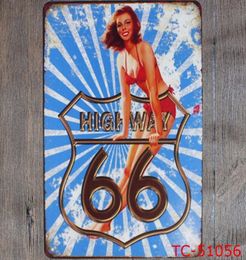 Metal Painting Tin Signs Vintage Route 66 Plate Plaque Poster Iron Plates Wall Stickers Bar Club Garage Home Decor 40 Designs WZW6124254