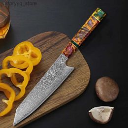 Kitchen Knives New Damascus Chef Knife Stainless Steel kitchen Knife Japanese Santoku Knives Sharp Cleaver Slicing Steak knife Cooking Tool Q240226