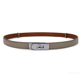 Designer luxury belt woman designer belts thin leather simple classical brown cinturones solid Colour soft small buckle exquisite clothes decoration luxury belt wi