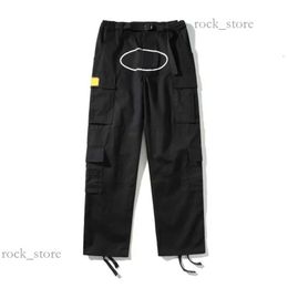 Cortezd Cargo Mens Streetwear Hip Hop Printed Casual Trousers Military Retro Multi-pockets Straight Loose Overalls Button Fly Couple Straight Leg Workout Pants 725