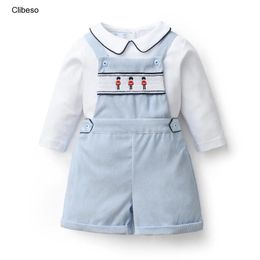 Spring and autumn drape pants full sleeved printed shirts jumpsuits baby clothing girls clothing sweater embroidery 240225