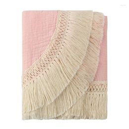 Blankets Cotton Baby Blanket Fringe Born Tassel Swaddle Warp Bed Pography Props Bath Towel