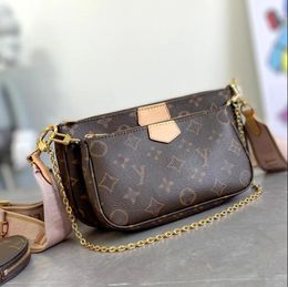Classic Felicie Pochette Chains Shoulder Bags Retail Leather Lady Clutch Crossbody Handbags lvse Women Portable Flap Designer Wallets M44813 61276 10A luxury