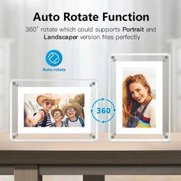 Digital Photo Frames 5 Inch HD Digital Photo Frame Acrylic Picture Motion Frame IPS Screen 2G Memory Volume Button Speaker Inside Video Image Player 24329