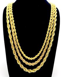 Rope Chain Necklace 18k Yellow Gold Filled ed Knot Chain 3mm5mm7mm Wide2473426