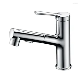 Bathroom Sink Faucets Wash Basin Pull-out Faucet Rotating Water Rinse Universal And Cold Single Hole