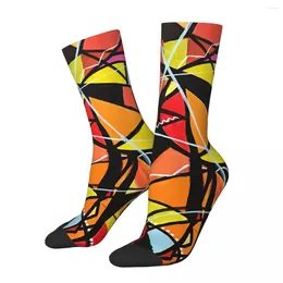 Men's Socks Hip Hop Vintage Geometric Colourful Art Crazy Unisex Street Style Seamless Printed Funny Novelty Crew Sock Boys Gift