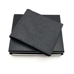 Fashion Mens Wallets Classic Men Slim Wallet With Card Slot Soft Canvas Bifold Short Wallet Small Wallets With Box258J