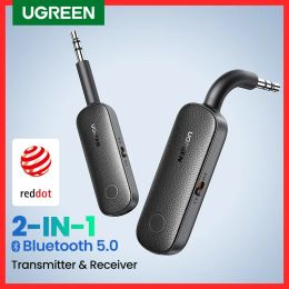 Adapter UGREEN 2in1 Bluetooth Adapter Transmitter Receiver Bluetooth AUX 5.0 Wireless 3.5mm Adapter Stereo for Earphones TV Car Audio