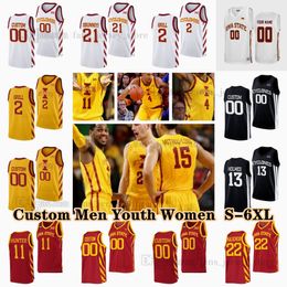 NCAA Custom S-6XL Iowa State Cyclones College Basketball 10 Keshon Gilbert Jerseys 0 Tre King 3 Tamin Lipsey 12 Robert Jones Demarion Watson Kayden Fish Conrad Hawley