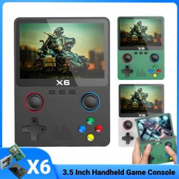 Players X6 Retro Game Console 3.5 Inch IPS Screen Handheld Game Console Player 32/64GB Joystick 32bit Builtin 10000+ Games