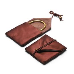 Tools 10pcs Brown Fabric Velvet Bangle Bracelet Organiser Pouches Jewellery Storage Bags 9.5*9.5cm Rope Envelopes Pouches Gift Packaging