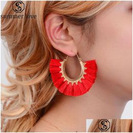 Dangle & Chandelier Ethnic Bohemian Tassel Earrings For Women Handmade Jewelry Colorf Big Hoop Statement Water Drop Dangle Dhgarden Dh0Yc