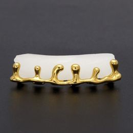 Teeth Grillz Volcanic Lava Drip Gold Grills High Quality Mens Hip Hop Jewelry1784