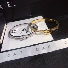 18k Gold Bangle 925 Silver Designer Bracelet Luxury Girl Love Diamond Circle Bracelet Classic Brand Jewelry Couple Gift Box Fashio245z