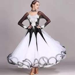 Stage Wear High End Ballroom Dance Dress National Standard Velvet Women Competition Modern Costumes Big Swing Waltz Dancing Clothes