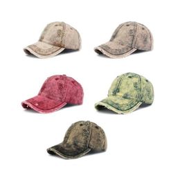 Ball Caps Girls and boys wash denim baseball caps for casual and breathable Distressed Jean Hat J240226