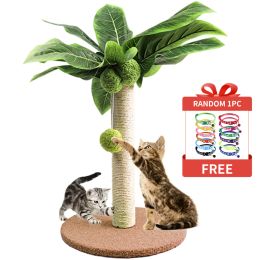 Scratchers Cat Scratching Post for Kitten Cute Green Leaves Cat Scratching Posts with Sisal Rope Indoor Cats Posts Cat Tree Pet Products