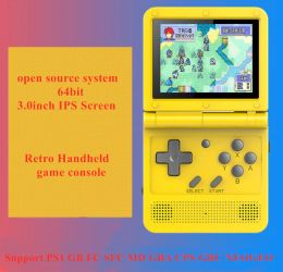 Players Hot V90 3.0 Inch Flip Handheld Game Console Open System 64 Bit PS1 FC GB Retro Video Games Player Mini Pocket Console Kids Gift