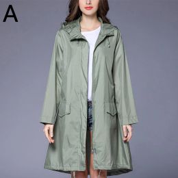 Jackets Women Rain Jacket Outdoor Waterproof Jacket Raincoats Casual Long Coat Hooded Fashion