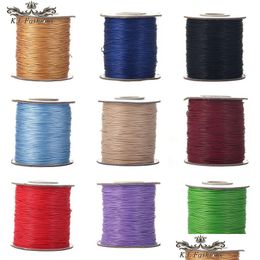 Cord & Wire Korea 0.5 Mm 91 Metres Thread Polyester Cord Beading Waxed String Rope For Jewellery Making Accessories Bracelet N Dhgarden Dhmoz