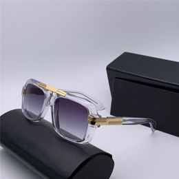 Vintage Square Sunglasses Legends 663 Crystal Gold Grey Gradient Sonnenbrille Mens Sunglasses glasses New with box232r