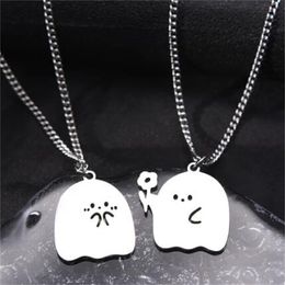 Cute Ghost Little Monster Flower Necklace Lover Couple Necklaces Pendant Charm Sweater Clavicle Chain Hiphop Men Women Jewellery