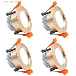 Downlights LED Dimmable Downlight 4 Pack 2 Inch 3W Gold Trim Recessed Ceiling Light YQ240226