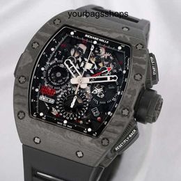 RM Chronograph Mechanical Wrist Watch Richarder Milles Wristwatch RM11-02 Ti Machinery 50*42.7mm Titanium Alloy