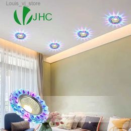 Downlights Crystal Led 5W COB Recessed Ceiling Lamp Embedded Dual Colour LED Panel Light RGBW 110V 240V Indoor Decoration YQ240226