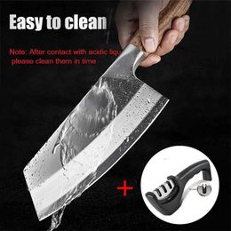 Kitchen Knives Chinese Sliced Kitchen Knife Sharp Stainless Steel Cleaver Slicing Chef Knives Fish Meat Vegetables Cooking Tools with Gift Box Q240226