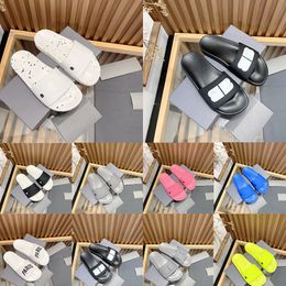 Paris Designer Slippers For Mens Womens Fashion Trend Letters Sliders Flats Rubber Sandals sandles black white Luxury Summer Beach Bath Shoes Pool Slides claquette