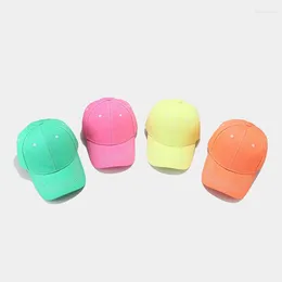 Ball Caps Unisex Fluorescent Neon Colour Cotton Baseball Cap Fashion Streetwear Hip Hop Snapback Hat For Men Women